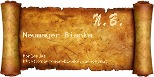 Neumayer Bianka névjegykártya